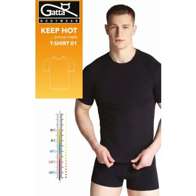 GATTA BODYWEAR Pánsky nátelník T-SHIRT MEN 01 KEEP HOT černá L GATTA BODYWEAR Pánsky nátelník T-SHIRT MEN 01 KEEP HOT černá L