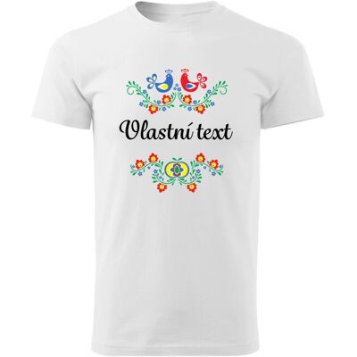 Giftela Personalizované pánske tričko s folklórnym vzorom Giftela Personalizované pánske tričko s folklórnym vzorom