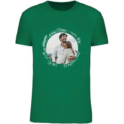Giftela Personalizované pánske tričko s fotografiou a kvetinovým lemom Giftela Personalizované pánske tričko s fotografiou a kvetinovým lemom