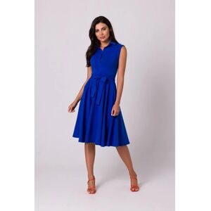 BeWear B261 Bavlnené šaty vo fitted strihu - kráľovsky modré EU XL BeWear B261 Bavlnené šaty vo fitted strihu - kráľovsky modré EU XL