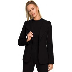 Moe M691 Blejzer s kapucňou a jedným gombíkom - čierny EU L Moe M691 Blejzer s kapucňou a jedným gombíkom - čierny EU L