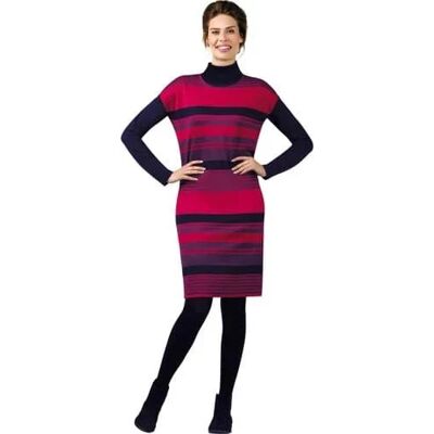 FPrice Dámske šaty 10571 Marynarski - Gemini 42 tmavě modrá-červená FPrice Dámske šaty 10571 Marynarski - Gemini 42 tmavě modrá-červená