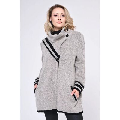 Gemini Dámsky plášť 1147 model 140383 - Vitesi S-36 béžová s šedou Gemini Dámsky plášť 1147 model 140383 - Vitesi S-36 béžová s šedou