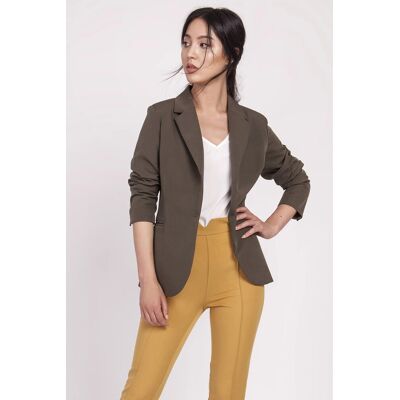 Dámske sako ZA118 - Lanti L-40 khaki-tm.Zelená Dámske sako ZA118 - Lanti L-40 khaki-tm.Zelená