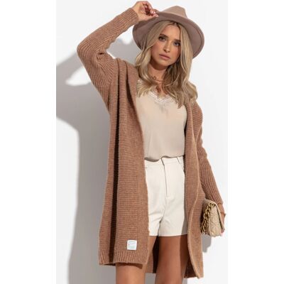 Dámsky sveter Cardigan F1284 - Fobya 34/36 karamelová Dámsky sveter Cardigan F1284 - Fobya 34/36 karamelová