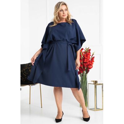Dámske šaty plus size Rolanda tmavo modrá - Karko 46/48 tmavě modrá Dámske šaty plus size Rolanda tmavo modrá - Karko 46/48 tmavě modrá
