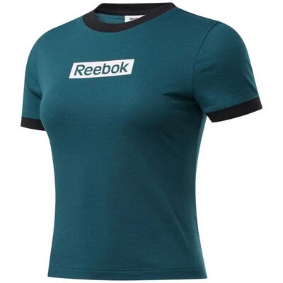 Dámske krátke tričko FK6679 tmavo zelené - Reebok S Dámske krátke tričko FK6679 tmavo zelené - Reebok S