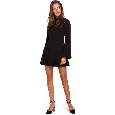 Dámske mini šaty s prestrihnutým lemom K021 black - Makover XXL Dámske mini šaty s prestrihnutým lemom K021 black - Makover XXL