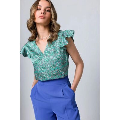 STYLOVE S344 Blúzka s nariasenými rukávmi - model 1 EU M STYLOVE S344 Blúzka s nariasenými rukávmi - model 1 EU M