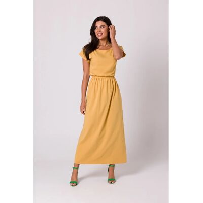 BeWear B264 Maxi šaty s elastickým pásom - medové EU L BeWear B264 Maxi šaty s elastickým pásom - medové EU L