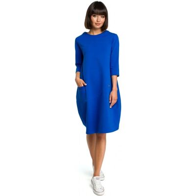 BeWear B083 Oversized šaty s predným vreckom - kráľovská modrá EU XXL BeWear B083 Oversized šaty s predným vreckom - kráľovská modrá EU XXL