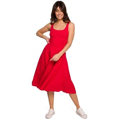 BeWear B218 Priliehavé šaty bez rukávov - červené EU XL BeWear B218 Priliehavé šaty bez rukávov - červené EU XL