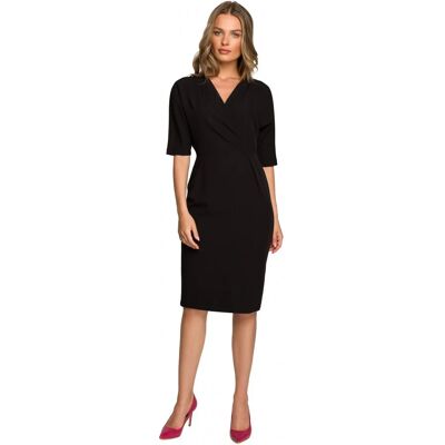 STYLOVE S313 Zavinovacie šaty - čierne EU S STYLOVE S313 Zavinovacie šaty - čierne EU S
