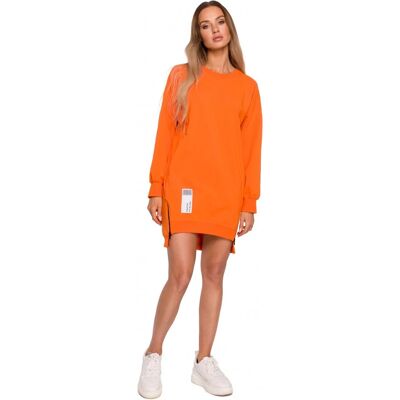 Moe M676 Svetrová tunika so zipsami - oranžová EU XXL Moe M676 Svetrová tunika so zipsami - oranžová EU XXL