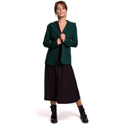 BeWear B180 Blejzer s kapucňou z bavlneného úpletu - tmavo zelený EU M BeWear B180 Blejzer s kapucňou z bavlneného úpletu - tmavo zelený EU M