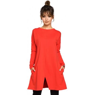 BeWear B042 Tunika s predným rázporkom - červená EU S/M BeWear B042 Tunika s predným rázporkom - červená EU S/M