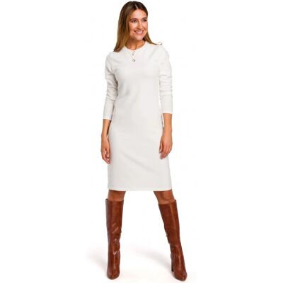 STYLOVE S178 Svetrové šaty s dlhými rukávmi - ecru EU M STYLOVE S178 Svetrové šaty s dlhými rukávmi - ecru EU M
