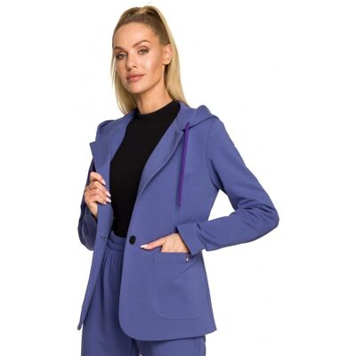 Moe M691 Blejzer s kapucňou a jedným gombíkom - indigo EU L Moe M691 Blejzer s kapucňou a jedným gombíkom - indigo EU L