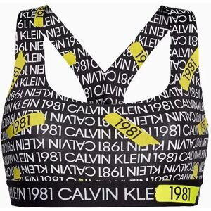 Podprsenka QF5502E - 7ZP Women Unlined Bralette - Calvin Klein L černá s potiskem Podprsenka QF5502E - 7ZP Women Unlined Bralette - Calvin Klein L černá s potiskem