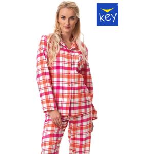 Key DÁMSKE PYŽAMO LNS 437 B23 růžová a bílá XL Key DÁMSKE PYŽAMO LNS 437 B23 růžová a bílá XL
