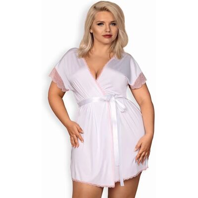 Elegantný župan girll peignoir XXL - Obsessive XXL bílá Elegantný župan girll peignoir XXL - Obsessive XXL bílá