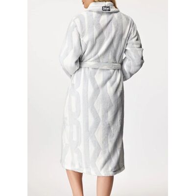 Dámsky župan YI2522605F biela/sivá - DKNY XL bílo-šedá Dámsky župan YI2522605F biela/sivá - DKNY XL bílo-šedá