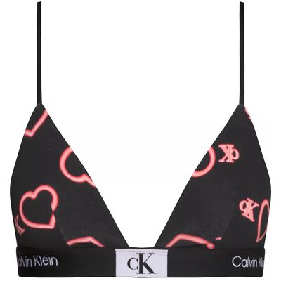 Dámska podprsenka 000QF7478E H1R čierna so srdiečkami - Calvin Klein L Dámska podprsenka 000QF7478E H1R čierna so srdiečkami - Calvin Klein L