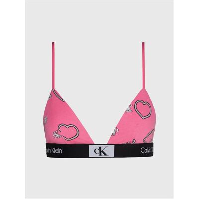 Dámska podprsenka 000QF7478E KCC pink with hearts - Calvin Klein M Dámska podprsenka 000QF7478E KCC pink with hearts - Calvin Klein M