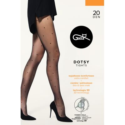 Gatta Dámske vzorované pančuchové nohavice DOTSY - 03 nero 3-M Gatta Dámske vzorované pančuchové nohavice DOTSY - 03 nero 3-M