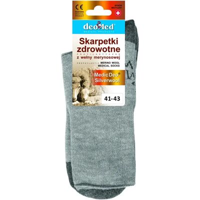 Zdravotné ponožky MEDIC DEO SilverWool - JJW DEOMED šedá 44-46 Zdravotné ponožky MEDIC DEO SilverWool - JJW DEOMED šedá 44-46