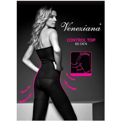 Dámske pančuchové nohavice Veneziana Control Top 60 den nero/černá 5-XL Dámske pančuchové nohavice Veneziana Control Top 60 den nero/černá 5-XL
