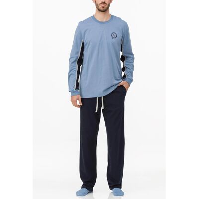 Pánske pyžamo 11724 - Vamp 2XL modrá s tm. modrou Pánske pyžamo 11724 - Vamp 2XL modrá s tm. modrou