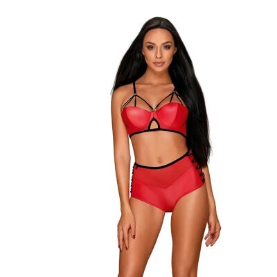 Ohnivý set Leatheria set red - Obsessive L/XL červená Ohnivý set Leatheria set red - Obsessive L/XL červená