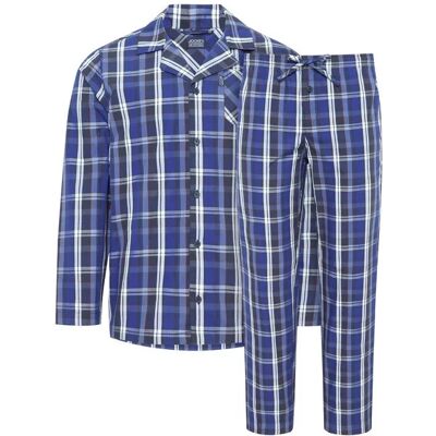 Pánske pyžamo 50091 56C karo - Jockey L káro - modrá Pánske pyžamo 50091 56C karo - Jockey L káro - modrá
