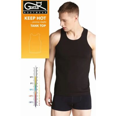 GATTA BODYWEAR Pánsky nátelník TANK TOP MEN KEEP HOT černá L GATTA BODYWEAR Pánsky nátelník TANK TOP MEN KEEP HOT černá L