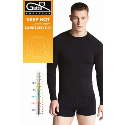 GATTA BODYWEAR Pánsky nátelník LONGSLEEVE MEN 01 KEEP HOT černá L GATTA BODYWEAR Pánsky nátelník LONGSLEEVE MEN 01 KEEP HOT černá L
