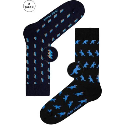 Pánske ponožky John Frank JF2LS21W53 2Pack UNI Dle obrázku Pánske ponožky John Frank JF2LS21W53 2Pack UNI Dle obrázku