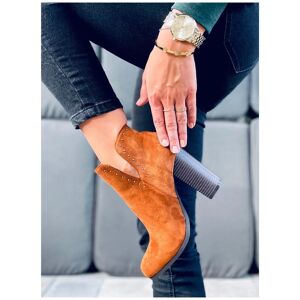 Dámske členkové topánky so stĺpovým podpätkom UK11P Brown Camel - Seastar 38 camel Dámske členkové topánky so stĺpovým podpätkom UK11P Brown Camel - Seastar 38 camel