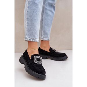 SWEET SHOES Dámske mokasíny na podpätku JH23-61 Black - Krok vo veľkom štýle 39 černá SWEET SHOES Dámske mokasíny na podpätku JH23-61 Black - Krok vo veľkom štýle 39 černá