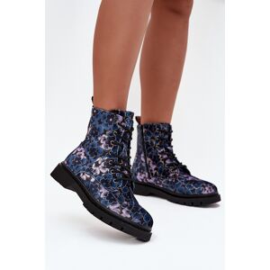 Dámske zateplené členkové topánky 57C1052 Dark Blue Pattern - Artiker 38 tmavě modrá - vzor Dámske zateplené členkové topánky 57C1052 Dark Blue Pattern - Artiker 38 tmavě modrá - vzor