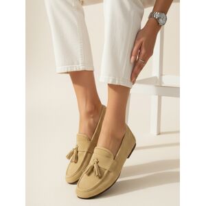 Dámske žlté semišové mokasíny FashionStreet ZY1339 38 Dámske žlté semišové mokasíny FashionStreet ZY1339 38