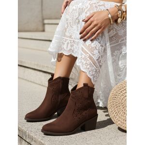Dámske semišové ažurové boho hnedé čižmy FashionStreet ZY1356 39 Dámske semišové ažurové boho hnedé čižmy FashionStreet ZY1356 39