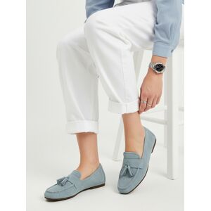 Dámske semišové mokasíny so spojkou modré FashionStreet ZY1363 40 Dámske semišové mokasíny so spojkou modré FashionStreet ZY1363 40
