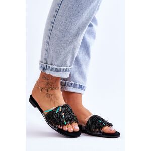 Dámske papuče s módnym zdobením S.Barski KV-576-4 Black 36 Dámske papuče s módnym zdobením S.Barski KV-576-4 Black 36