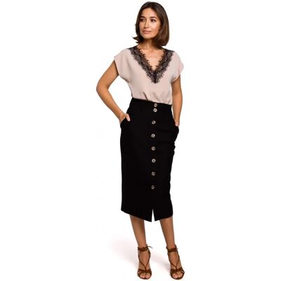 STYLOVE S206 Top s čipkovým výstrihom - béžový EU XL STYLOVE S206 Top s čipkovým výstrihom - béžový EU XL