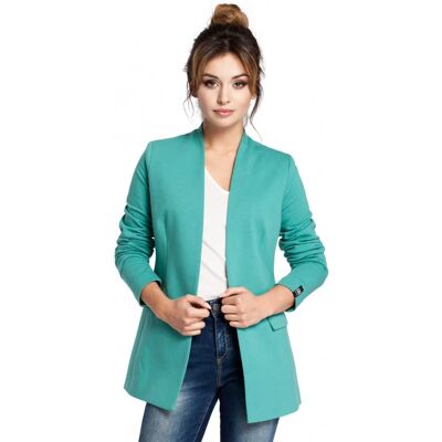BeWear B030 Pletená bunda bez goliera - zelená EU L BeWear B030 Pletená bunda bez goliera - zelená EU L