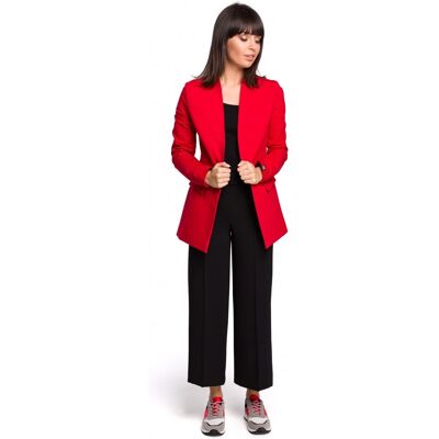 BeWear B102 Bavlnené otvorené sako - červené EU XXL BeWear B102 Bavlnené otvorené sako - červené EU XXL