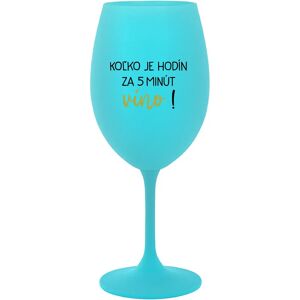 Giftela Koľko hodín? 5 minút na víno! - tyrkysový pohár na víno 350 ml Giftela Koľko hodín? 5 minút na víno! - tyrkysový pohár na víno 350 ml