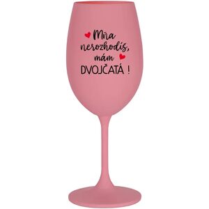 Giftela Nemôžete ma prehliadnuť, mám DVOJČATÁ! - ružový pohár na víno 350 ml Giftela Nemôžete ma prehliadnuť, mám DVOJČATÁ! - ružový pohár na víno 350 ml