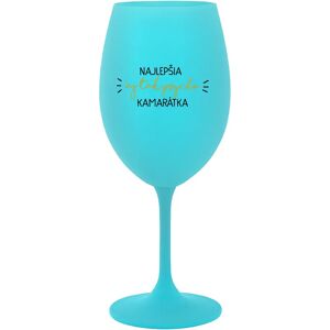 Giftela THE BEST YET SO PSYCHO GIRL - tyrkysový pohár na víno 350 ml Giftela THE BEST YET SO PSYCHO GIRL - tyrkysový pohár na víno 350 ml